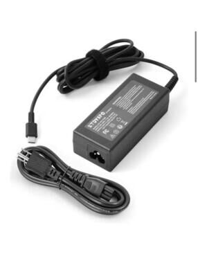 65W USB-C Laptop Charger Compatible with HP EliteBook, Pavilion, Envy, ProBook,